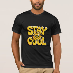 T-shirt Restez Cool Soleil Rétro Avec Lunettes De Soleil