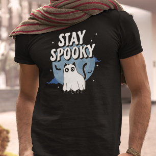 T-shirt Restez Éffrayant Ghost Cat
