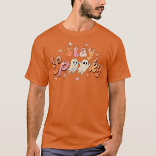 T-shirt Restez Éffrayant Halloween Floral Super Fantôme Hi