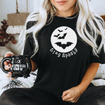 Restez Éffrayant Halloween Tee - chauves-souris vo