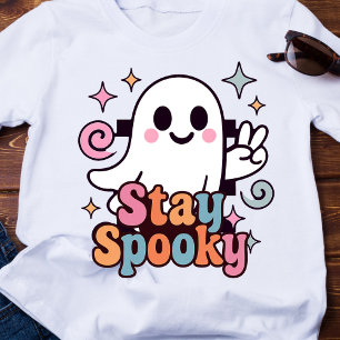 T-shirt Restez Éffrayant Super Fantôme Retro Pastel Hallow