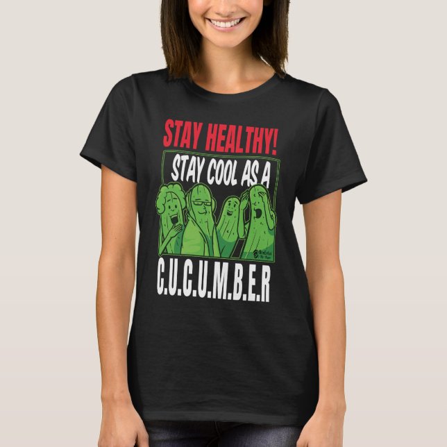 T-shirt Restez en santé Séjour Cool Femmes Noir (Devant)
