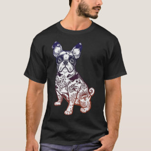 T-shirt Restez Étrange - Vintage Français Bulldog Tattoo P