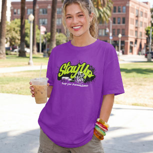 T-shirt Restez éveillé Néon Graffiti Motivation Typographi
