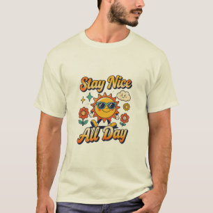 T-shirt Restez Gentil Tout le Jour Design Soleil