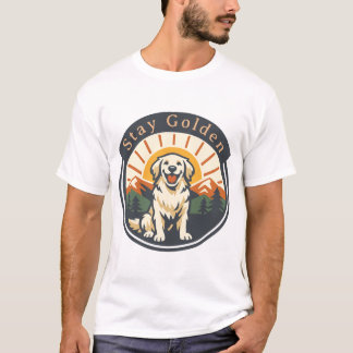 T-shirt Restez Golden Retriever