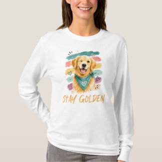 T-shirt Restez Golden Retriever