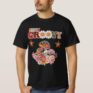 T-shirt Restez Groovy Champignon Rétro & Fleur de Margueri