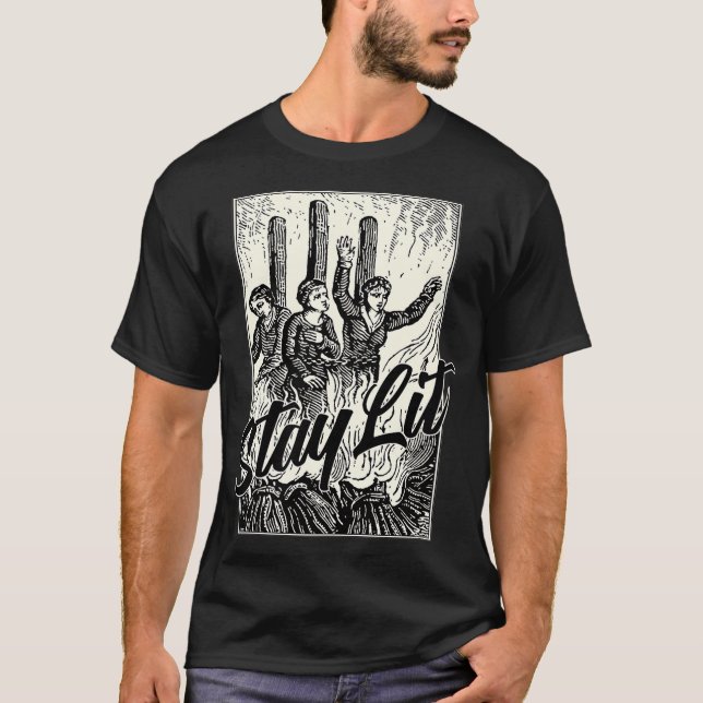 T-shirt Restez Lit Brûler Sorcières Occulte (Devant)