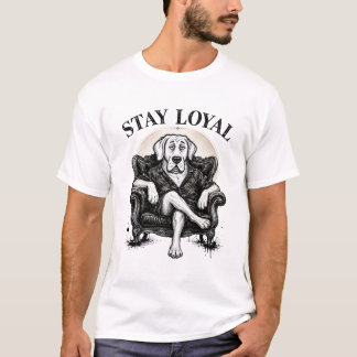 T-shirt Restez Loyal Illustration de Streetwear de Chien C