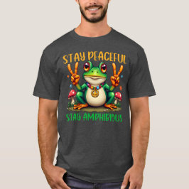 T-shirt Restez paisible Restez Amphibieux, Grenouille Supe