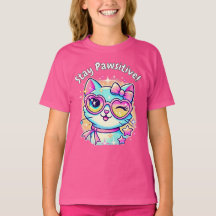 🐱 ✨ Restez Pawsitive - Le Cutest Cat Tee for Girl