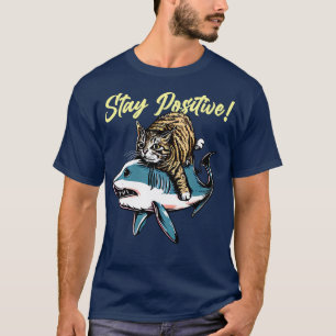 T-shirt Restez positif Funny Chat 3