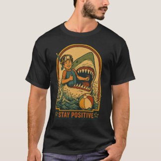 T-shirt Restez positif rétro