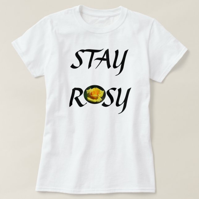 T-shirt Restez Rosy Chemise Rose Jaune (Design devant)