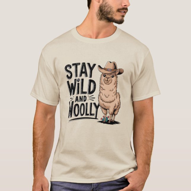 T-shirt Restez sauvage et laineuse (Devant)