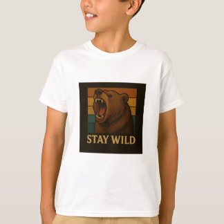 T-shirt Restez sauvage Graphique animal Vintage pour l'amo