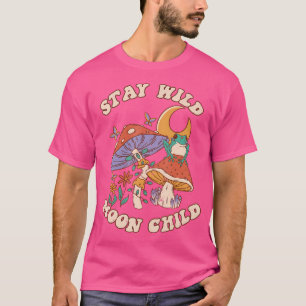 T-shirt Restez sauvage Lune Enfant Grenouille Champignon H