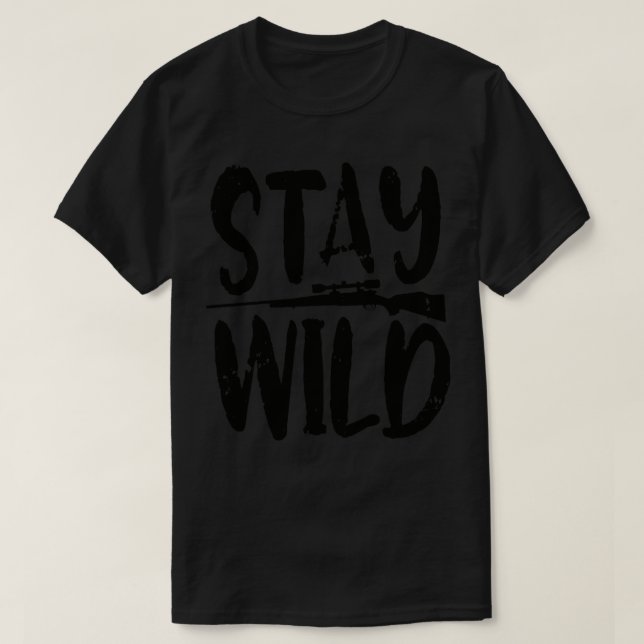 T-shirt Restez sauvage noir (Design devant)