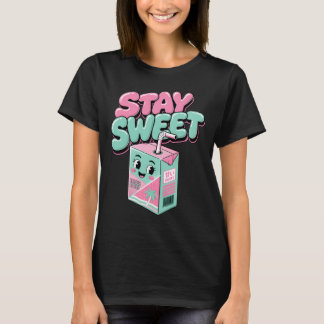 T-shirt Restez Sucré Boîte à Jus Kawaii Y2K Esthétique