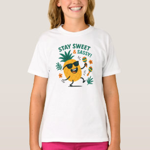 T-shirt Restez Sucré et Sassy Amusant Graphique de l'Anana