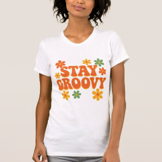 T-shirt Restez super design de fleur marguerite rétro