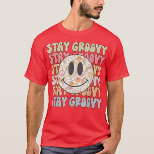 T-shirt Restez Super Retro Happy Face Piece Hippie Boho Ra