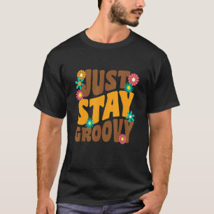 T-shirt Restez Super Rétro Hippie Sunflower H positif