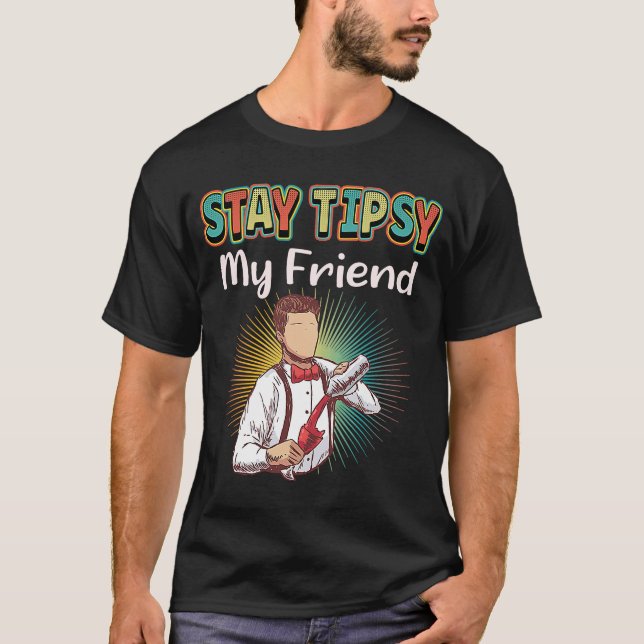 T-shirt Restez Tipsy Mon Ami Bartender (Devant)