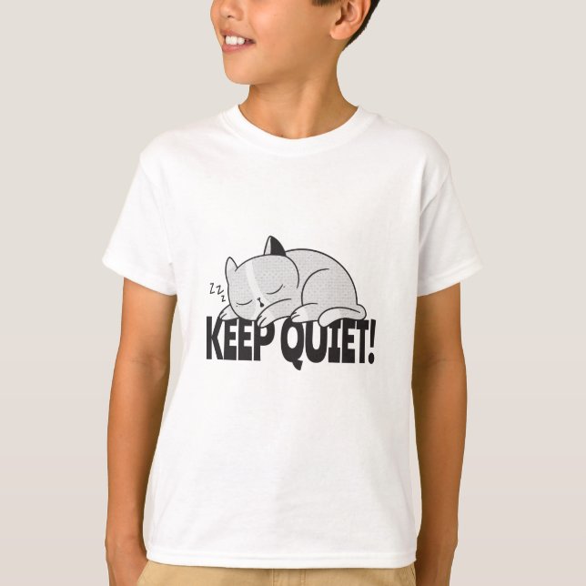T-shirt Restez tranquille Lazy endormi chat (Devant)