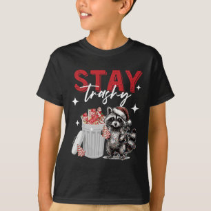 T-shirt Restez trashy Christmas Raccoon Xmas Trash Panda R