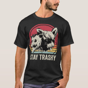 T-shirt Restez Trashy Possum Et Raccoon