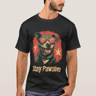 T-shirt Restez un Pitbull Chien péjoratif avec lunettes ro