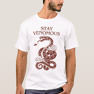 T-shirt Restez venimeux - Impression de serpent à feu