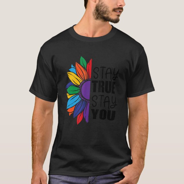 T-shirt Restez Vrai Restez Vite Vous Lgbt Gay pride Drapea (Devant)
