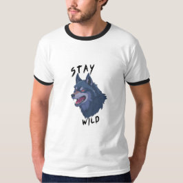 T-shirt Restez Wild Bold Wolf Spirit