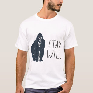 T-shirt Restez Wild Gorilla Silhouette