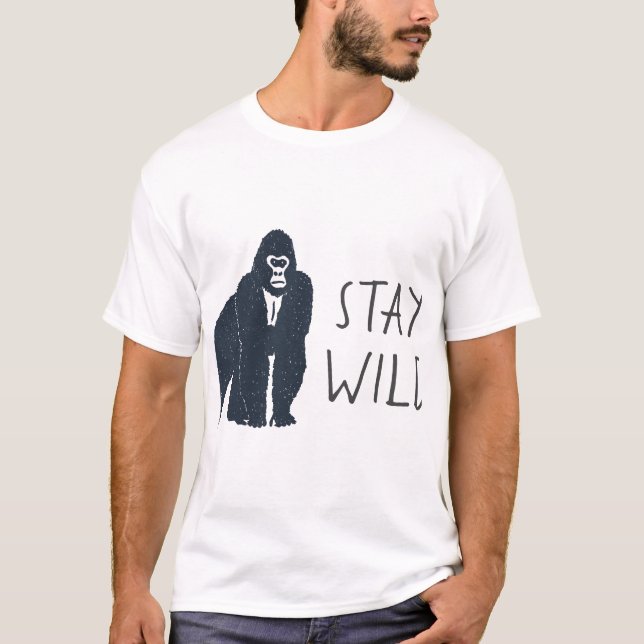 T-shirt Restez Wild Gorilla Silhouette (Devant)
