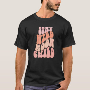 T-shirt Restez Wild Moon Enfant Rétro Boho Hippie