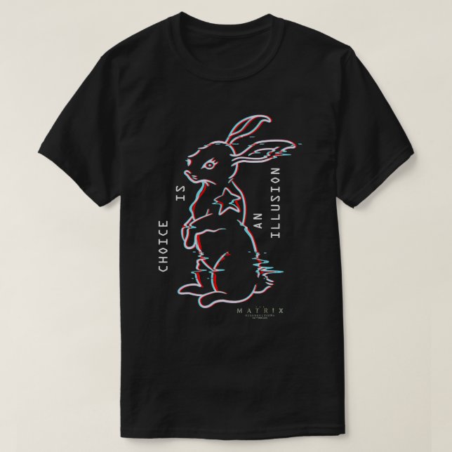 T-shirt Résurrections Matrix White Rabbit 3D Logo T-Sh (Design devant)