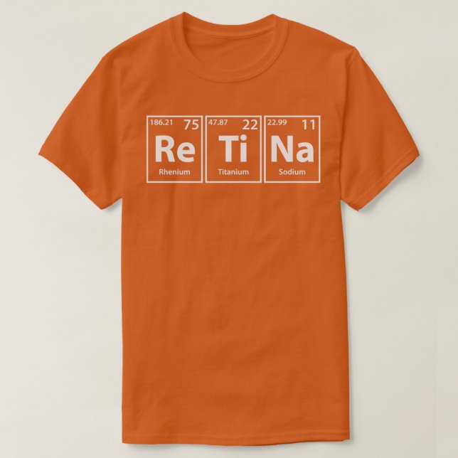 T-shirt Retina ReTiNa Éléments Périodiques Orthographe (Design devant)
