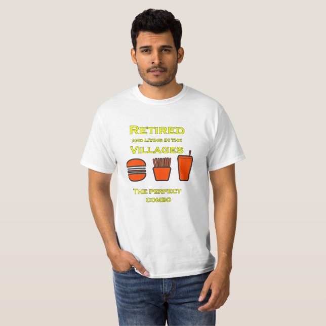 T-shirt Retiré et vivant dans les villages (Devant entier)