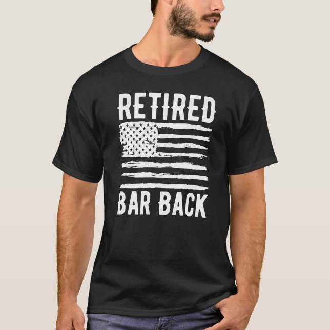 T-shirt Retired Bar Back Profession American Flag Premium (Devant)