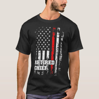 T-shirt Retired Fire Chief Firefighter Rank Retirement