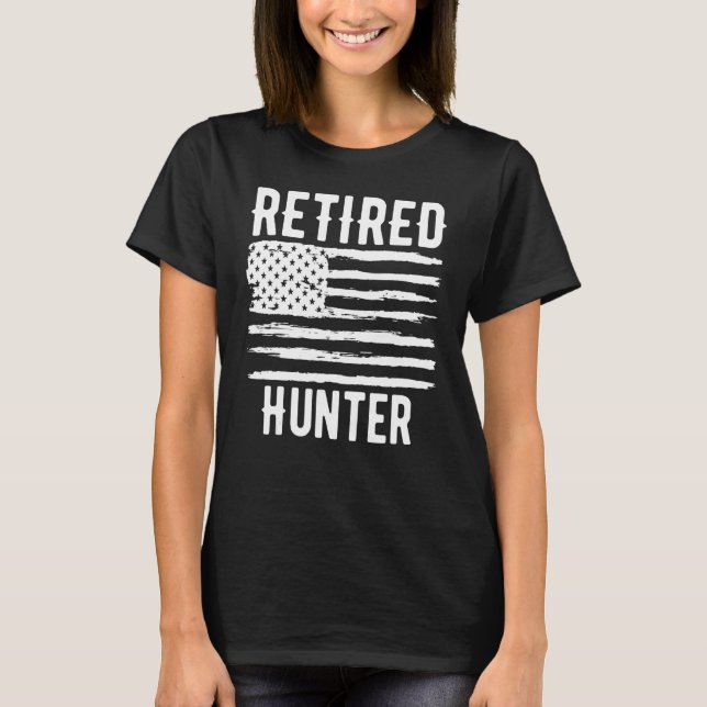 T-shirt Retired Hunter Profession American Flag (Devant)