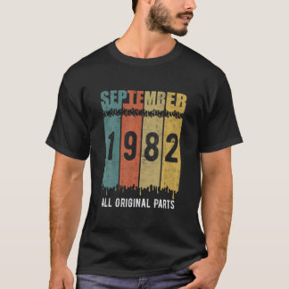 T-shirt Reto Vintage 38E Anniversaire Tee, Né En Septembre