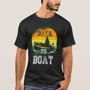T-shirt Retour à la pêche en bateau Rétro Vintage Soleil B