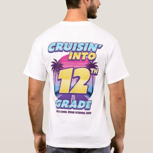 T-shirt Retour à l'école, 12e année, avant et arrière
