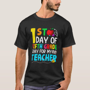 T-shirt Retour à l'école 1er jour de cinquième année Priez