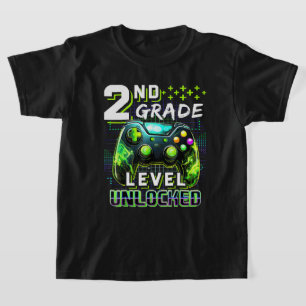 T-shirt Retour à l'école 2e année Garçons Niveau gamer dév